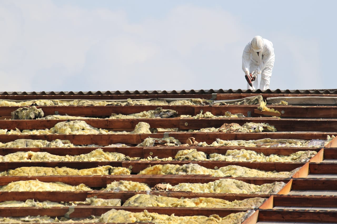 Asbestos removal team